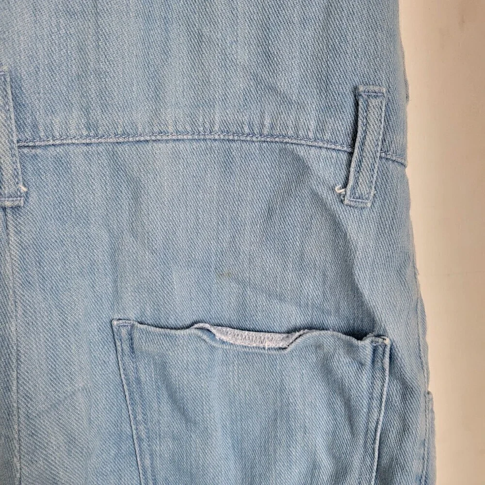 ZARA Limited Edition Sleeveless Blue Denim Romper Shorts Don't Look Back Small